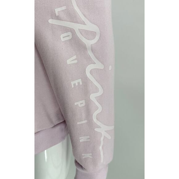 PINK Victorias Secret Womens Sweatshirt Top XXL Light Pink Quarter Zip Pullover - Picture 5 of 8